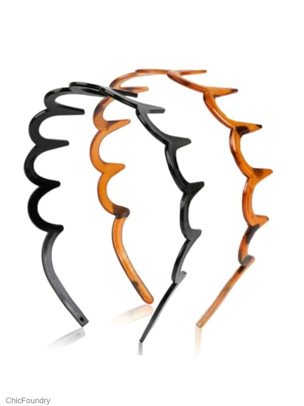 2-Pack U-Shaped Zigzag Headbands for Women, Non-Slip Hair Comb, Volume & Sleek